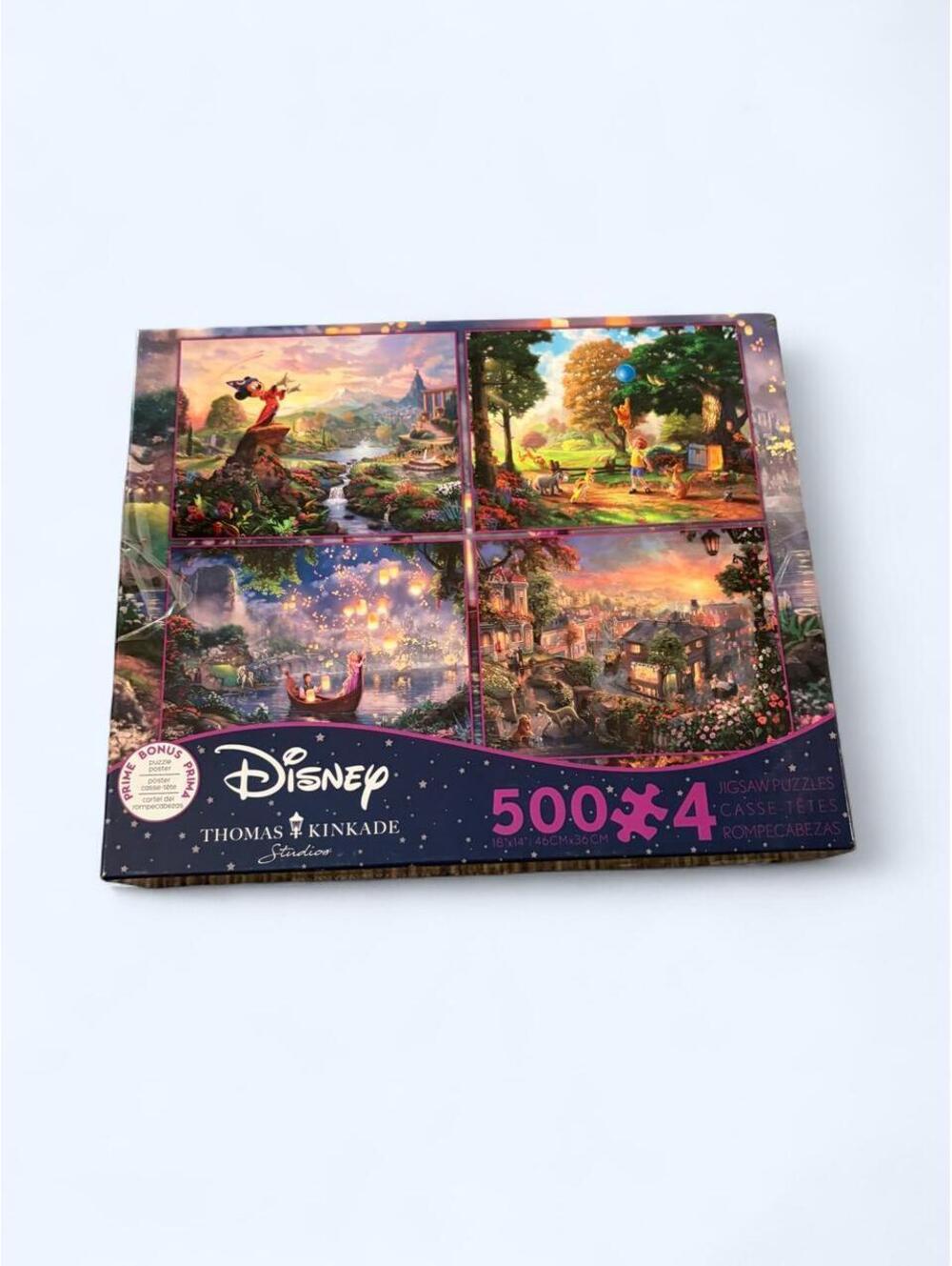 Disney Thomas Kinkade 4-Pack 500-Piece Jigsaw Puzzle Set - Multi-Scene